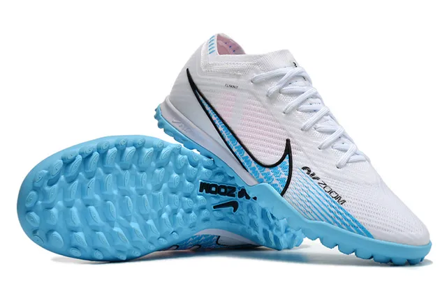 Nike Phantom GT blanc et bleu Flyknit supérieur léger Outsole Turf Soccer Shoes 4