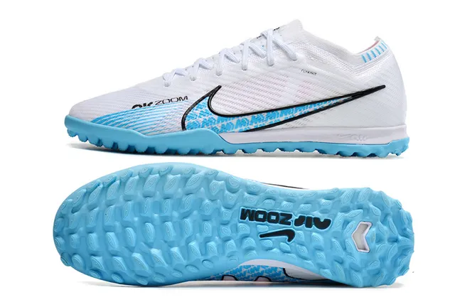 Nike Phantom GT blanc et bleu Flyknit supérieur léger Outsole Turf Soccer Shoes 6