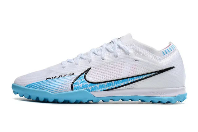 Nike Phantom GT blanc et bleu Flyknit supérieur léger Outsole Turf Soccer Shoes 7