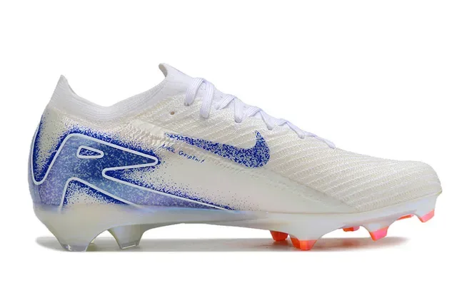 Nike Phantom GT Chaussures de Football Blanc Bleu Upper en Tricot Suela Iridescente Translucide pour terrain ferme 5