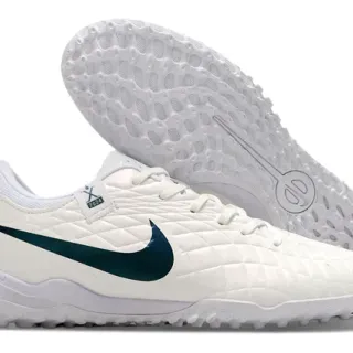 Nike Phantom GT White Blue Quilted Diamond Upper Low-Profile Outsole Turf Soccer Shoes
