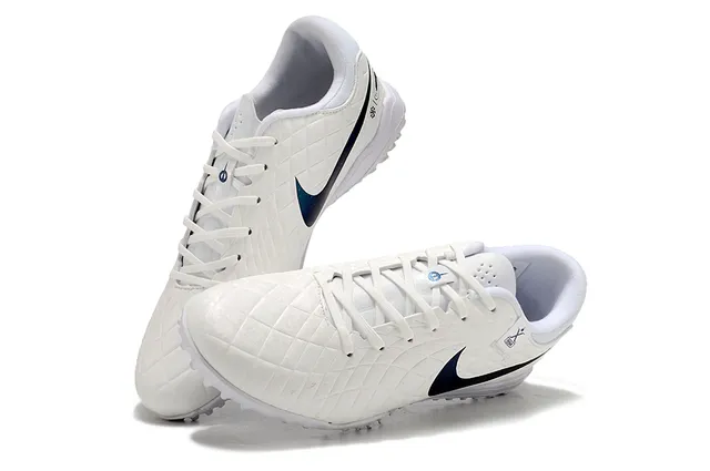 Nike Phantom GT Blanc Bleu Upper Quilté Diamant Semelle Low-Profile Chaussures de Football pour Turf 2