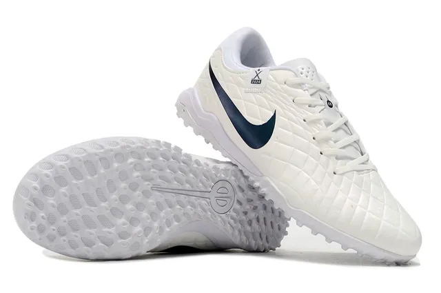 Nike Phantom GT Blanc Bleu Upper Quilté Diamant Semelle Low-Profile Chaussures de Football pour Turf 5