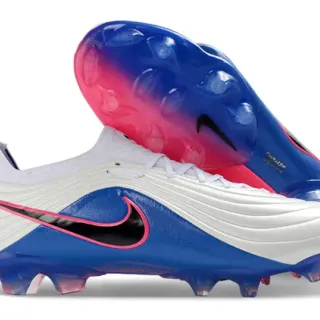 Nike Phantom GT White Blue Ribbed Synthetic Upper Low-Cut Collar Firm-Ground Soccer Shoes