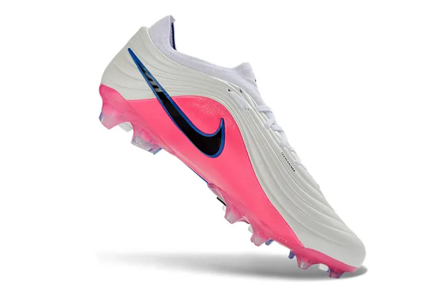 Nike Phantom GT White Blue Ribbed Synthetic Upper Low-Cut Collar Firm-Ground Soccer Shoes 2
