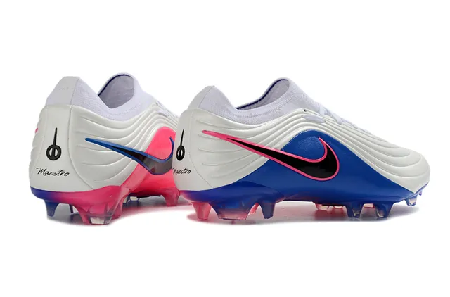 Nike Phantom GT White Blue Ribbed Synthetic Upper Low-Cut Collar Firm-Ground Soccer Shoes 5