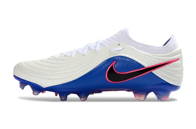 Nike Phantom GT White Blue Ribbed Synthetic Upper Low-Cut Collar Firm-Ground Soccer Shoes 7