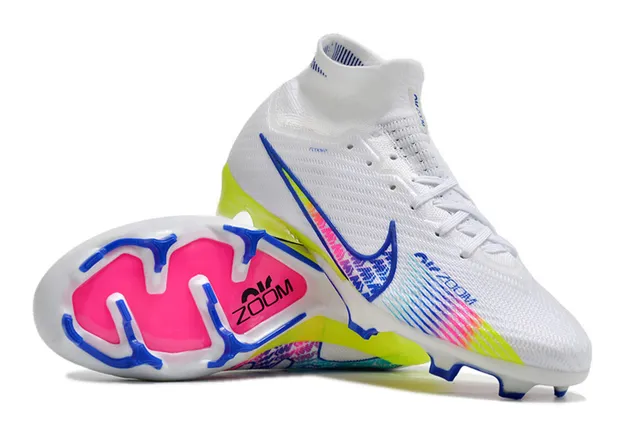 Nike Phantom GT Chaussures de football pour terrain ferme coupe haute col Flyknit système de lacets asymétrique blanc multicolor 2