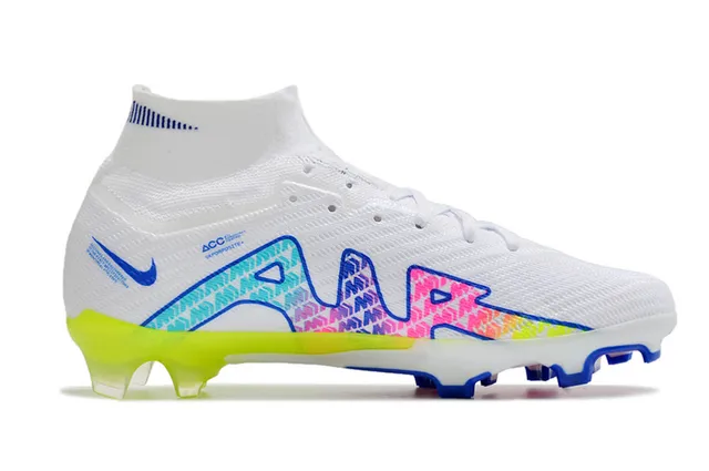Nike Phantom GT Chaussures de football pour terrain ferme coupe haute col Flyknit système de lacets asymétrique blanc multicolor 5