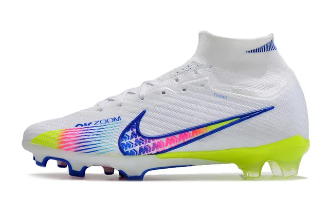 Nike Phantom GT Chaussures de football pour terrain ferme coupe haute col Flyknit système de lacets asymétrique blanc multicolor 6