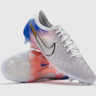 Nike Phantom GT White Multicolor Ribbed Synthetic Upper Chrome-Plated Swoosh Firm-Ground Soccer Shoes