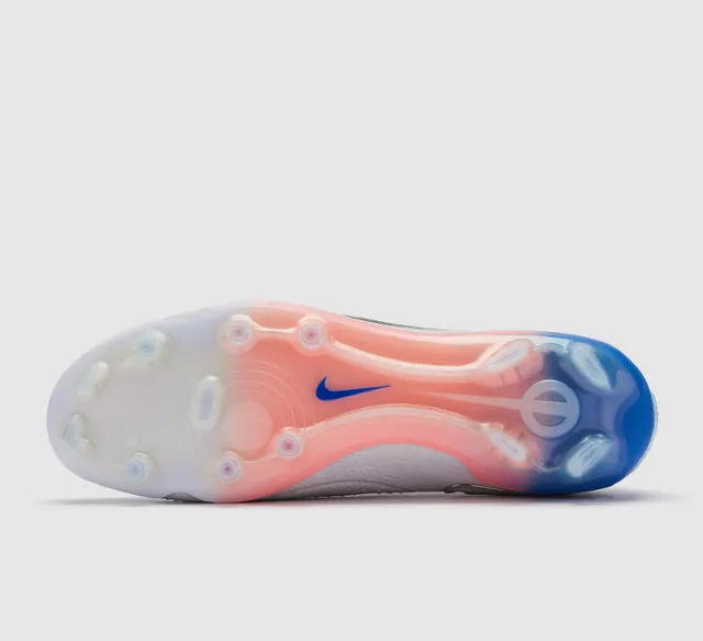 Nike Phantom GT সাদা বহুরঙা রিবড সিন্থেটিক উপরের ক্রোম-প্লেটেড Swoosh দৃঢ় মাটি ফুটবল জুতো 13