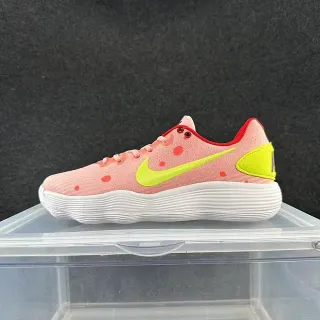 Nike Pink and Neon Yellow Polka-Dot Textured Knit Basketball Shoes