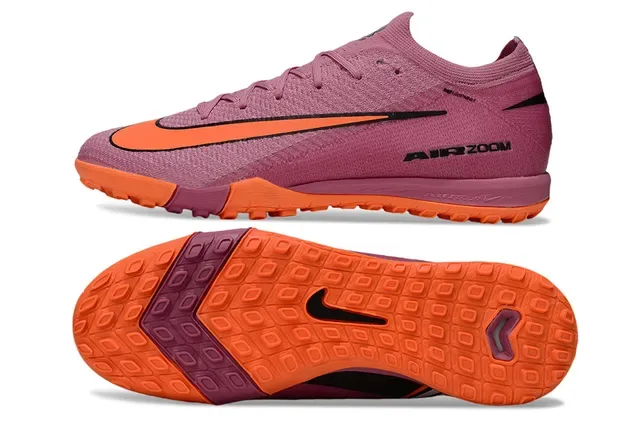 Nike Chaussures de Football Turf Haut en Tricot Collet Ajustable Sock-Fit Rose Orange 5