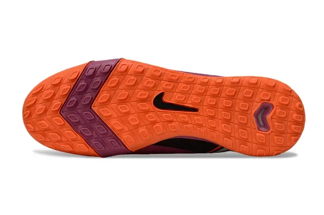 Nike Chaussures de Football Turf Haut en Tricot Collet Ajustable Sock-Fit Rose Orange 6