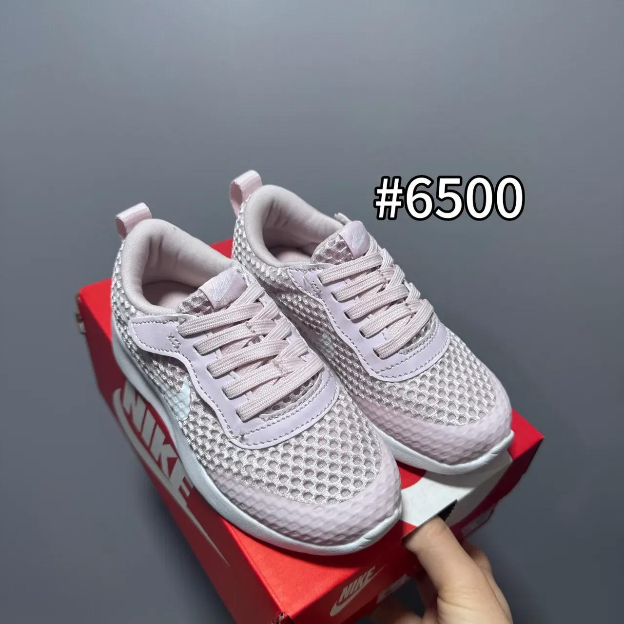 Nike Pink White Mesh Upper Honeycomb Perforation Lifestyle Sneakers 3