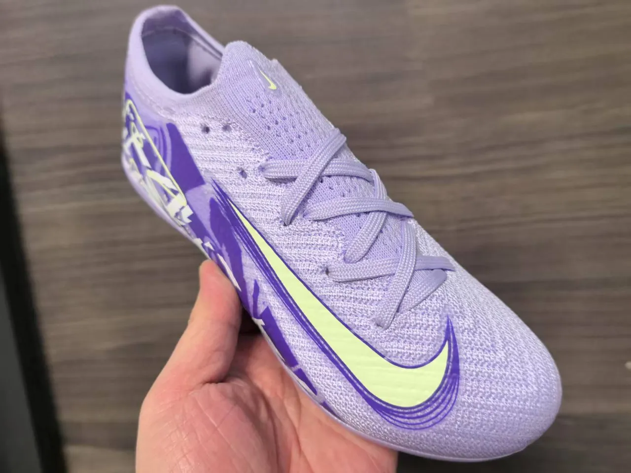 Nike Purple Blue Low-Cut Sock-Fit Upper Knit Construction Firm-Ground Soccer Shoes 3