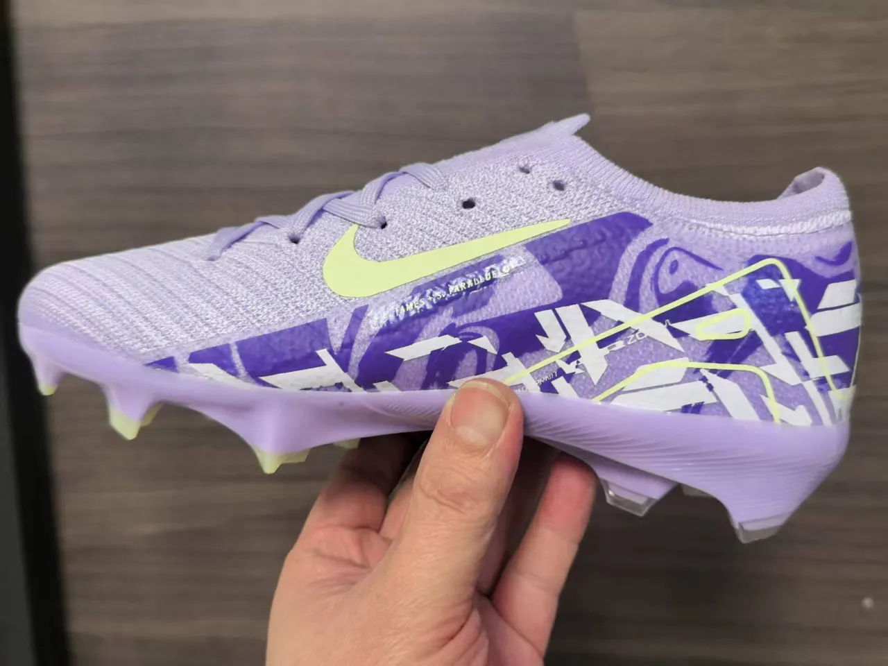 Nike Purple Blue Low-Cut Sock-Fit Upper Knit Construction Firm-Ground Soccer Shoes 4