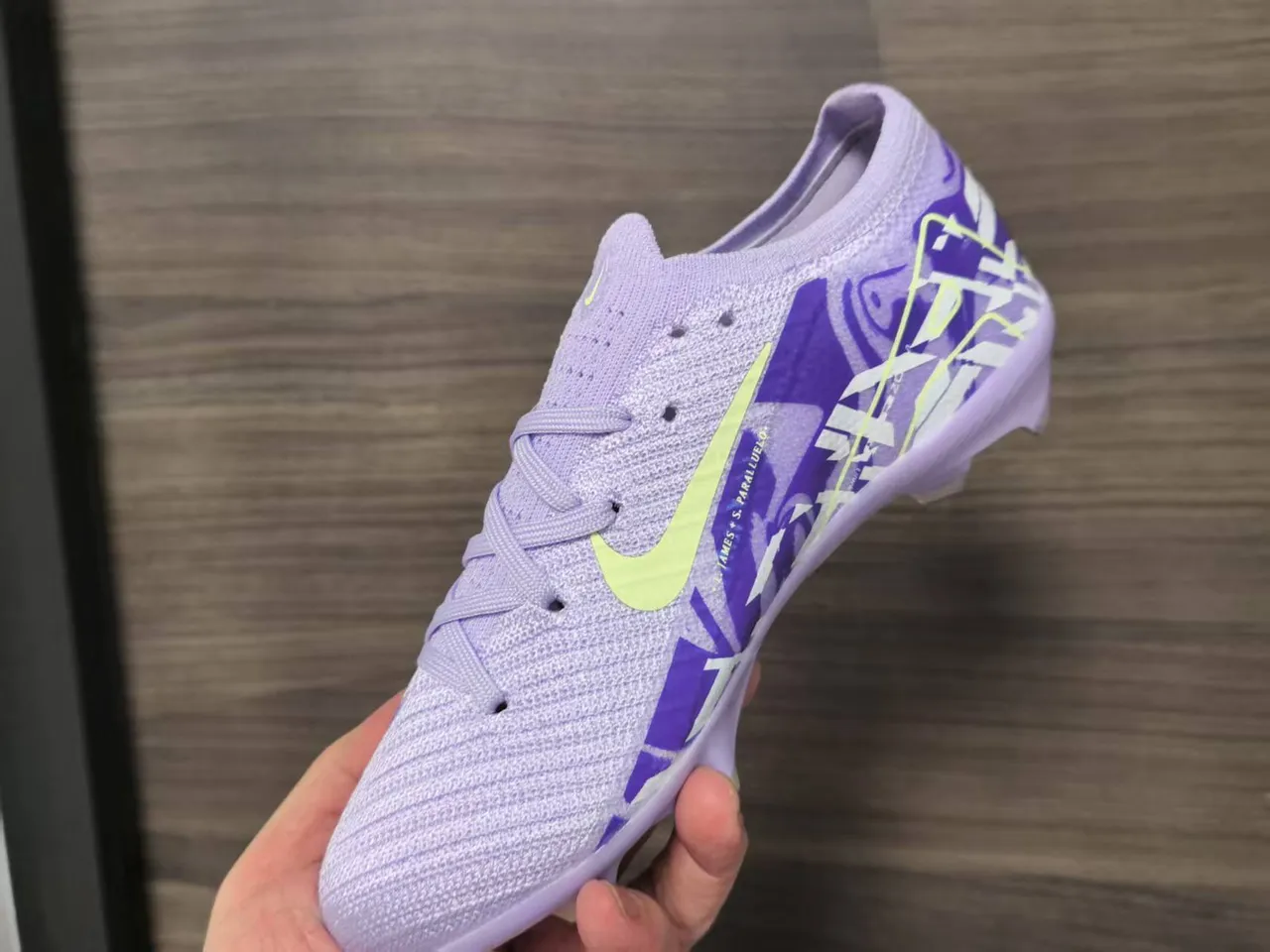 Nike Purple Blue Low-Cut Sock-Fit Upper Knit Construction Firm-Ground Soccer Shoes 5