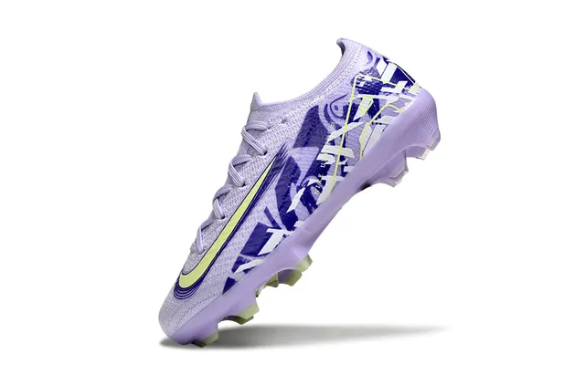 Nike Purple Blue Low-Cut Sock-Fit Upper Knit Construction Firm-Ground Soccer Shoes 8