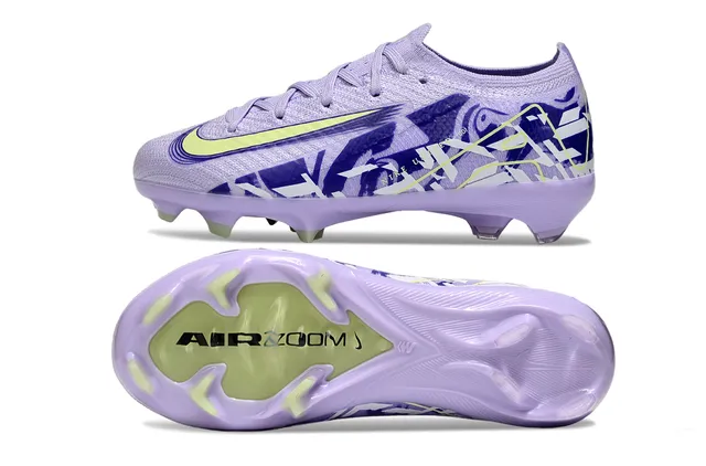 Nike Purple Blue Low-Cut Sock-Fit Upper Knit Construction Firm-Ground Soccer Shoes 9