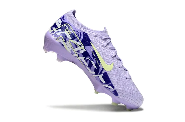 Nike Purple Blue Low-Cut Sock-Fit Upper Knit Construction Firm-Ground Soccer Shoes 10