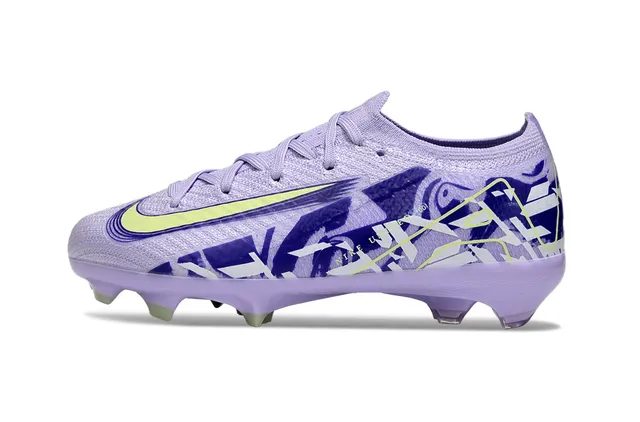Nike Purple Blue Low-Cut Sock-Fit Upper Knit Construction Firm-Ground Soccer Shoes 12