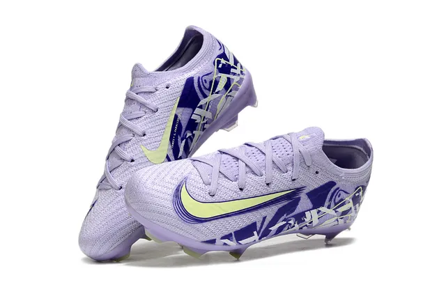 Nike Purple Blue Low-Cut Sock-Fit Upper Knit Construction Firm-Ground Soccer Shoes 14