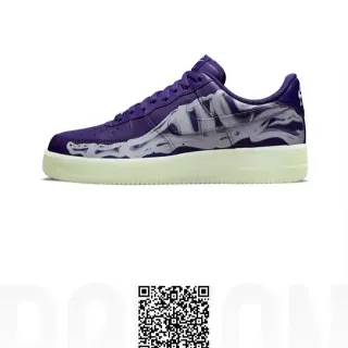 Nike Purple White Leather Upper Translucent Flame Graphic Overlay Lifestyle Sneakers