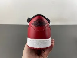 Nike Tênis Lifestyle Vermelho Preto Low-Top de Couro 4