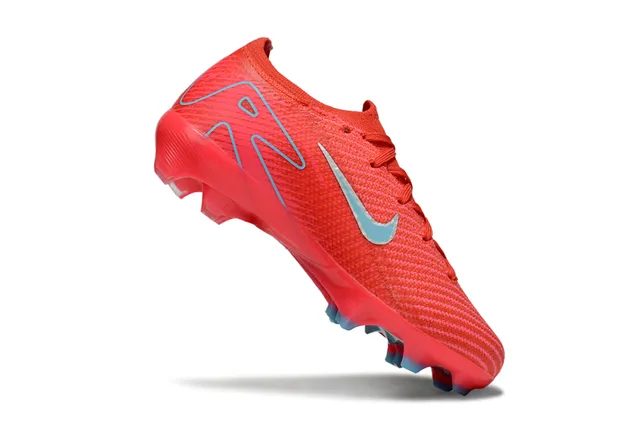 Nike Red Blue Knit Upper Air Zoom Heel Unit Firm-Ground Soccer Shoes 8