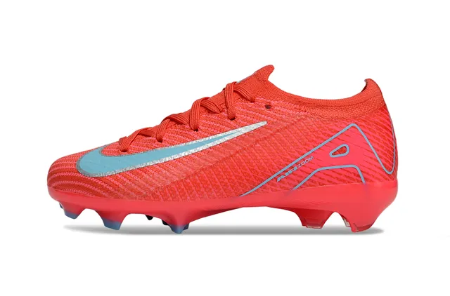 Nike Red Blue Knit Upper Air Zoom Heel Unit Firm-Ground Soccer Shoes 9