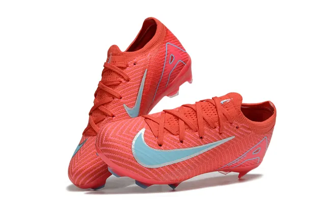 Nike Red Blue Knit Upper Air Zoom Heel Unit Firm-Ground Soccer Shoes 12