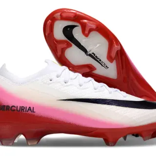 Nike Red Pink Low-Cut Knit Upper Gradient Band Firm-Ground Soccer Shoes