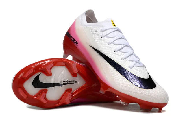 Nike Red Pink Low-Cut Knit Upper Gradient Band Firm-Ground Soccer Shoes 2