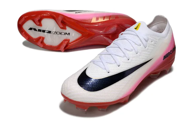 Nike Red Pink Low-Cut Knit Upper Gradient Band Firm-Ground Soccer Shoes 3