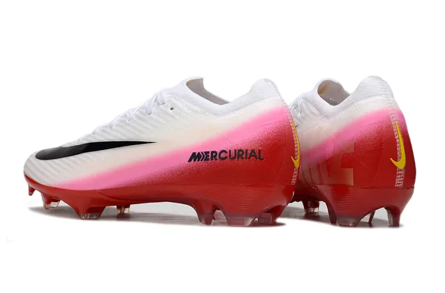 Nike Red Pink Low-Cut Knit Upper Gradient Band Firm-Ground Soccer Shoes 4
