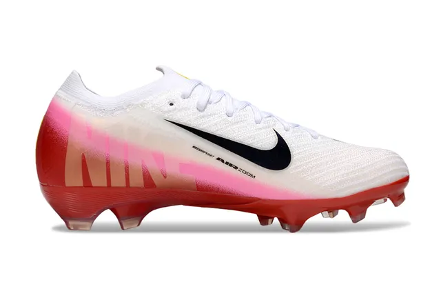 Nike Red Pink Low-Cut Knit Upper Gradient Band Firm-Ground Soccer Shoes 5