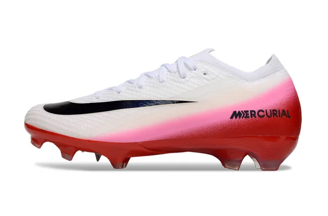 Nike Red Pink Low-Cut Knit Upper Gradient Band Firm-Ground Soccer Shoes 6