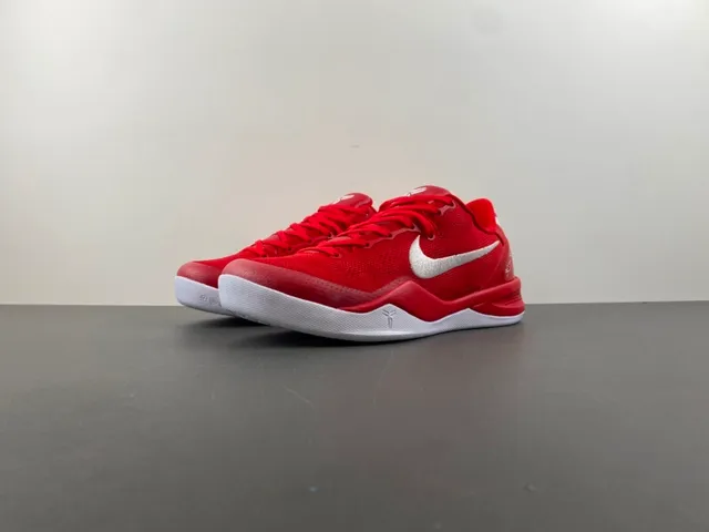Nike Red White Knit Upper Low-Top Silhouette Basketball Shoes 11