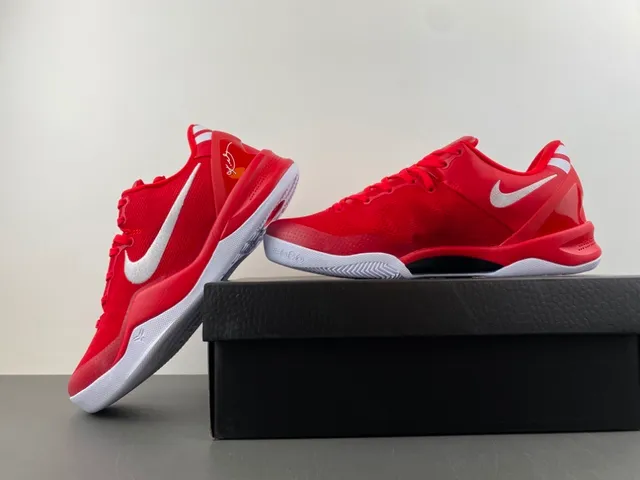 Nike Red White Knit Upper Low-Top Silhouette Basketball Shoes 15