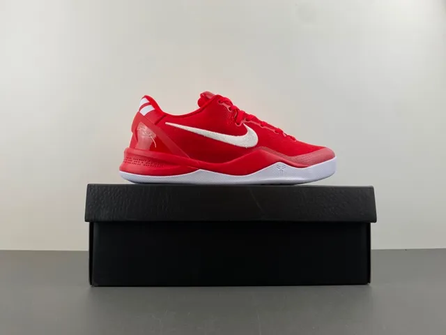 Nike Red White Knit Upper Low-Top Silhouette Basketball Shoes 16