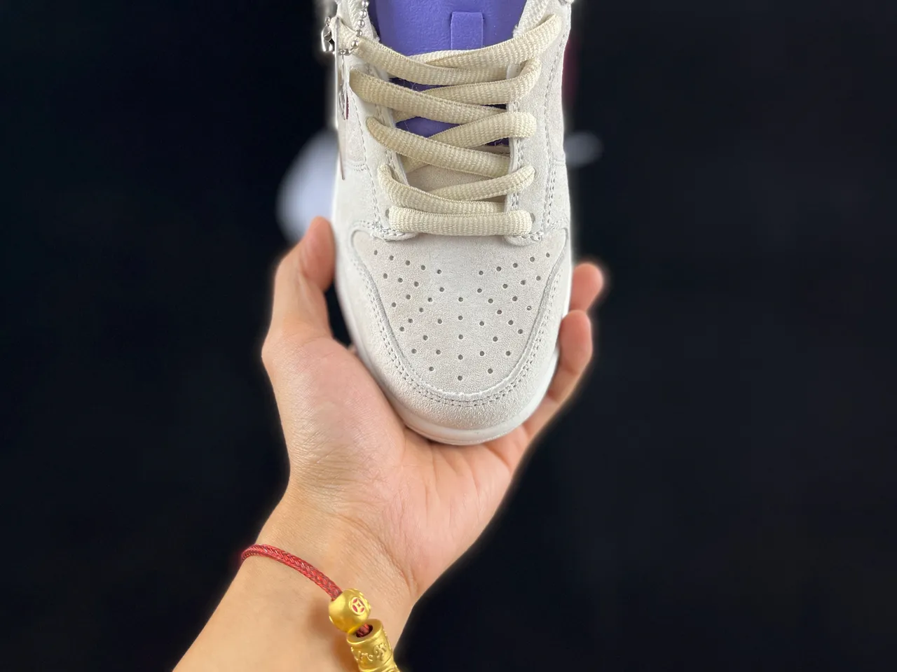 Nike SB Dunk Low bege borgonha azul roxo tênis de skate 5