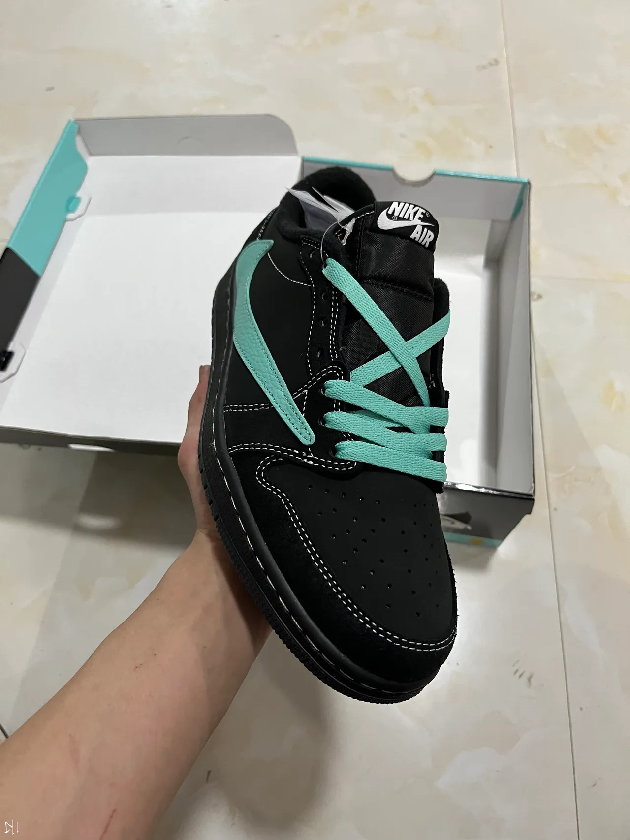 Nike SB Dunk Low Chaussures de Skate Noir Vert Menthe 2