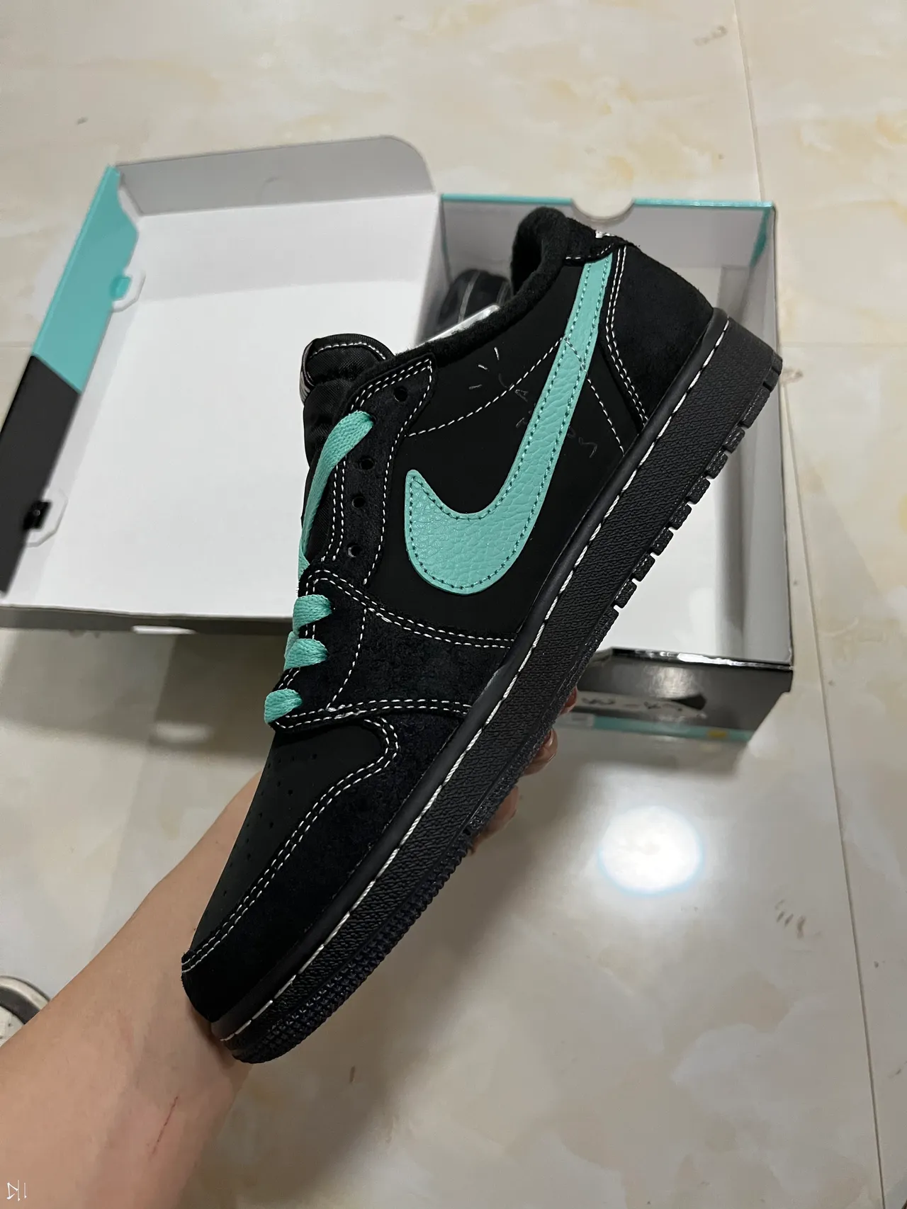 Nike SB Dunk Low Chaussures de Skate Noir Vert Menthe 4