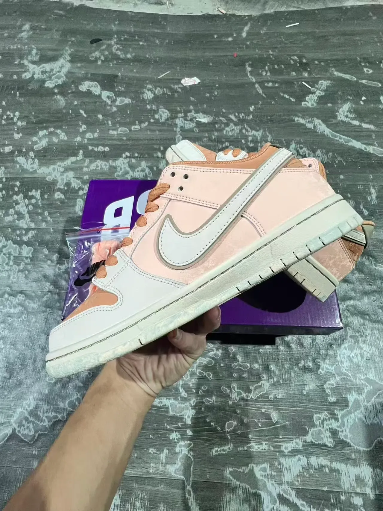 Nike SB Dunk Low Pink and Tan Skateboard Shoes 5