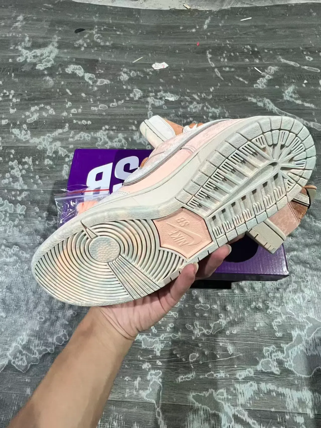 Nike SB Dunk Low Pink and Tan Skateboard Shoes 6