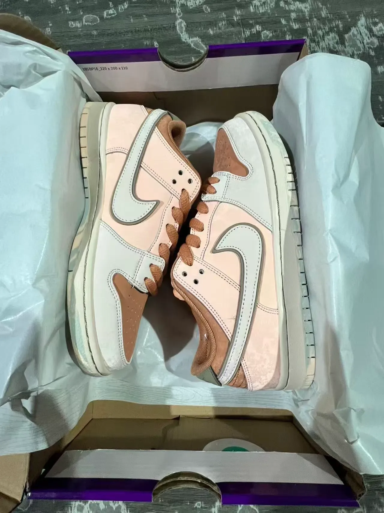 Nike SB Dunk Low Pink and Tan Skateboard Shoes 9