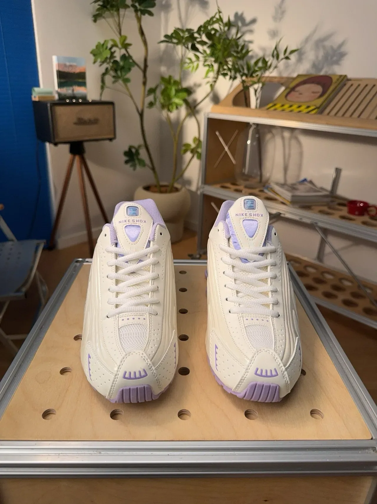 Nike Shox NZ Off-White Purple Turquoise Lifestyle Sneakers 6