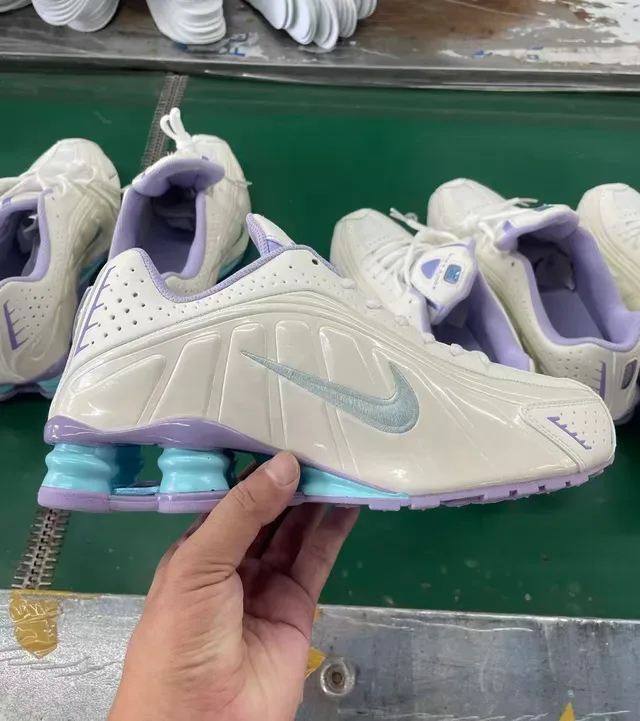 Nike Shox NZ Off-White Purple Turquoise Lifestyle Sneakers 10